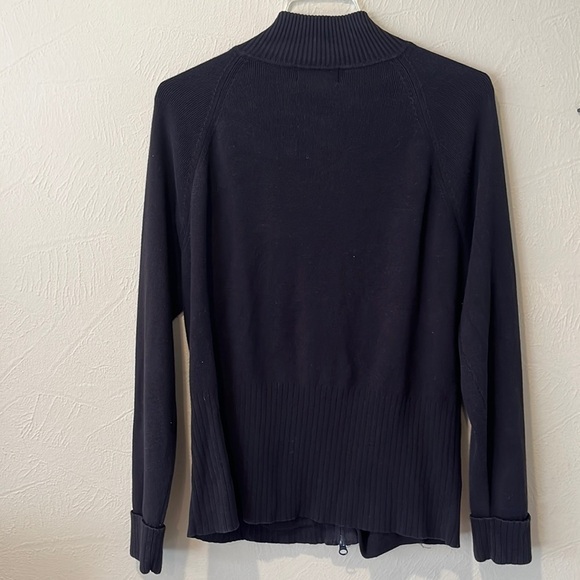 Covington black zip up sweater ribbed on bottom size XL (18) long sleeve cotton - Picture 7 of 14